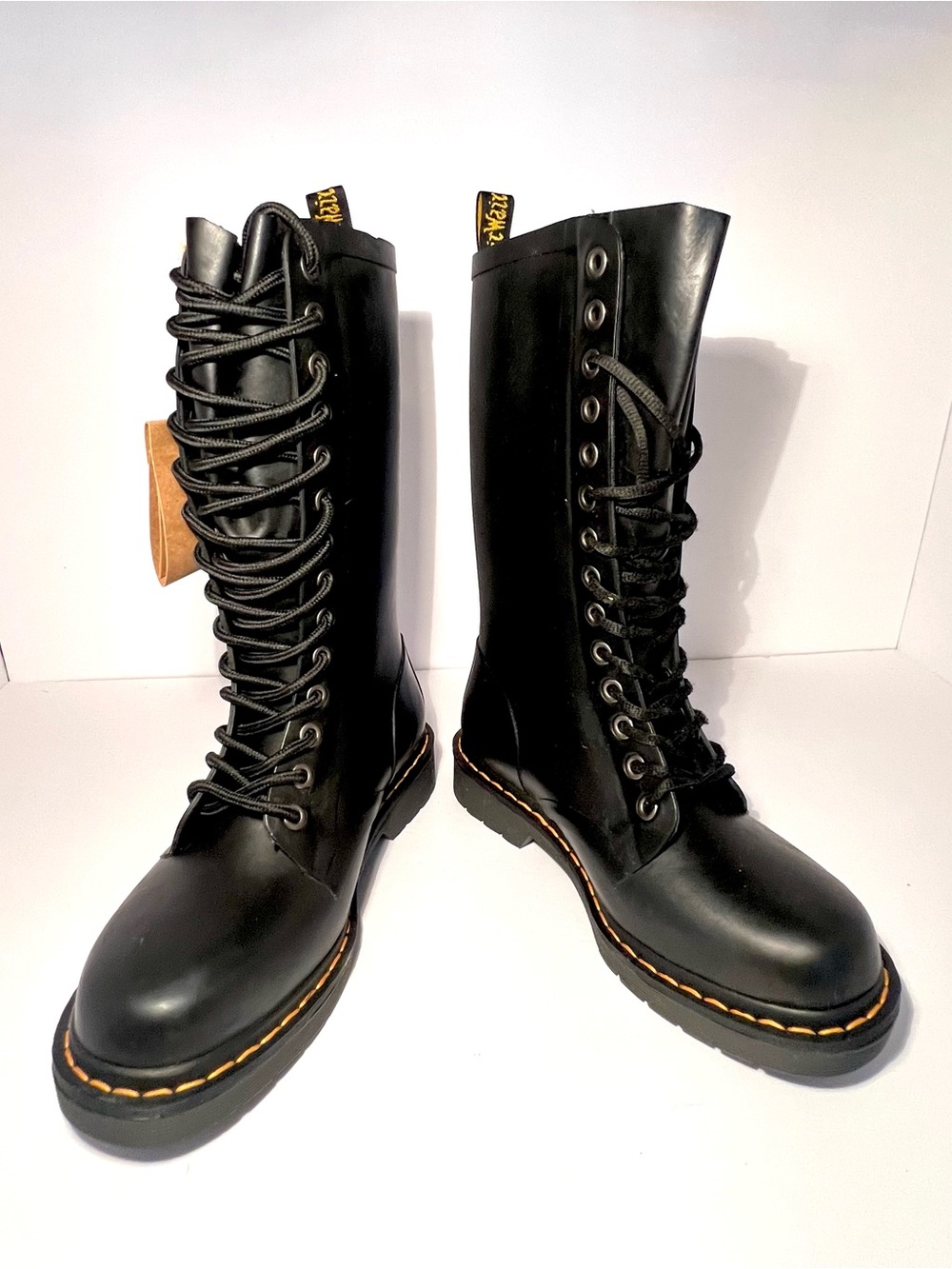 NWT Dr. Martens Black 18-hole/ Tall Lace-Up Women's Rain Boots
